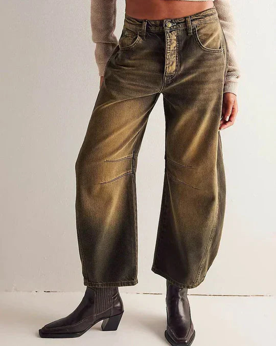 Deslumbra | Vaqueros de mujer de talle medio y forma cilíndrica
