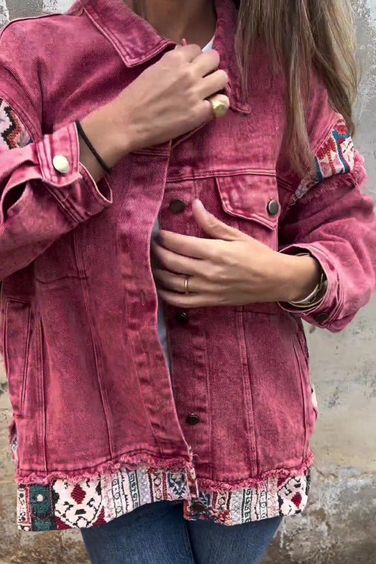 Out-Shine | Patchwork Loose Pocket Denim Jacket