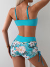 Out-Shine | 2-Piece Bikini With Green Floral Pattern And High Waist