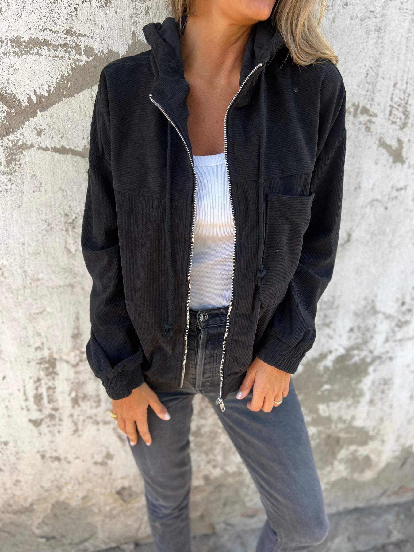 Out-Shine | Stylish Corduroy Jacket with Zipper