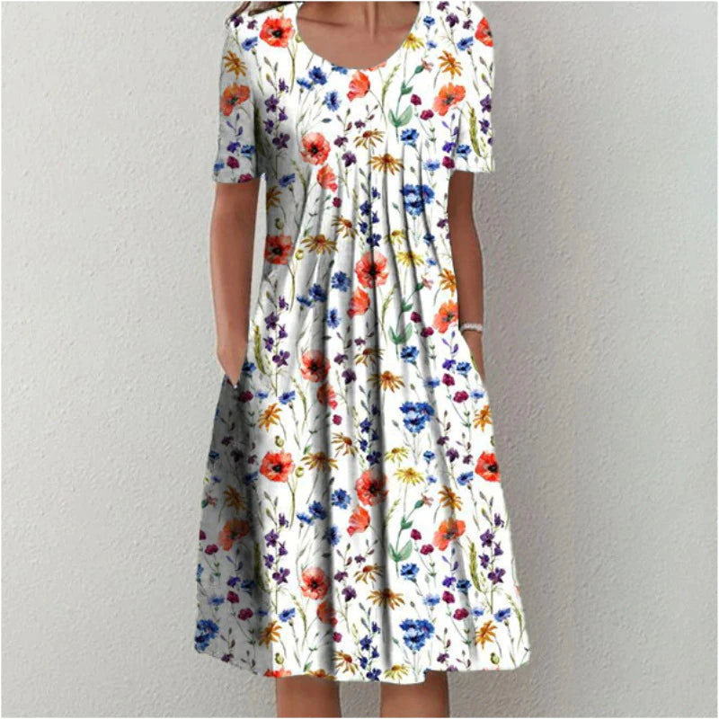 Out-Shine | Women's Mid Classic Floral Dress Comfy