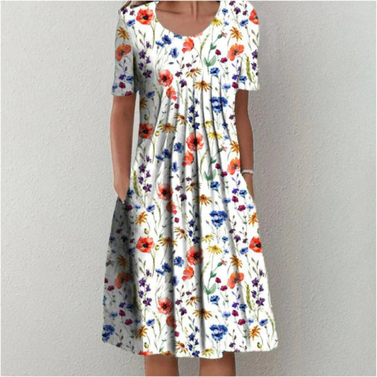 Out-Shine | Women's Mid Classic Floral Dress Comfy