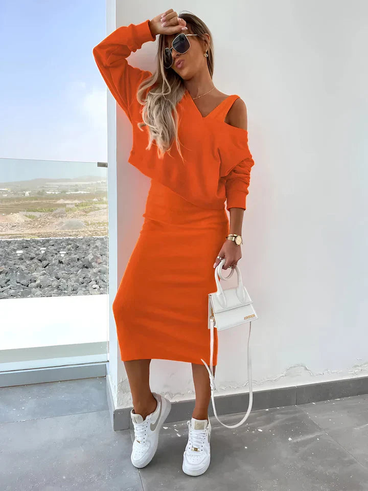 Out-Shine | Long Sleeve Sweatshirt Bodycon Set