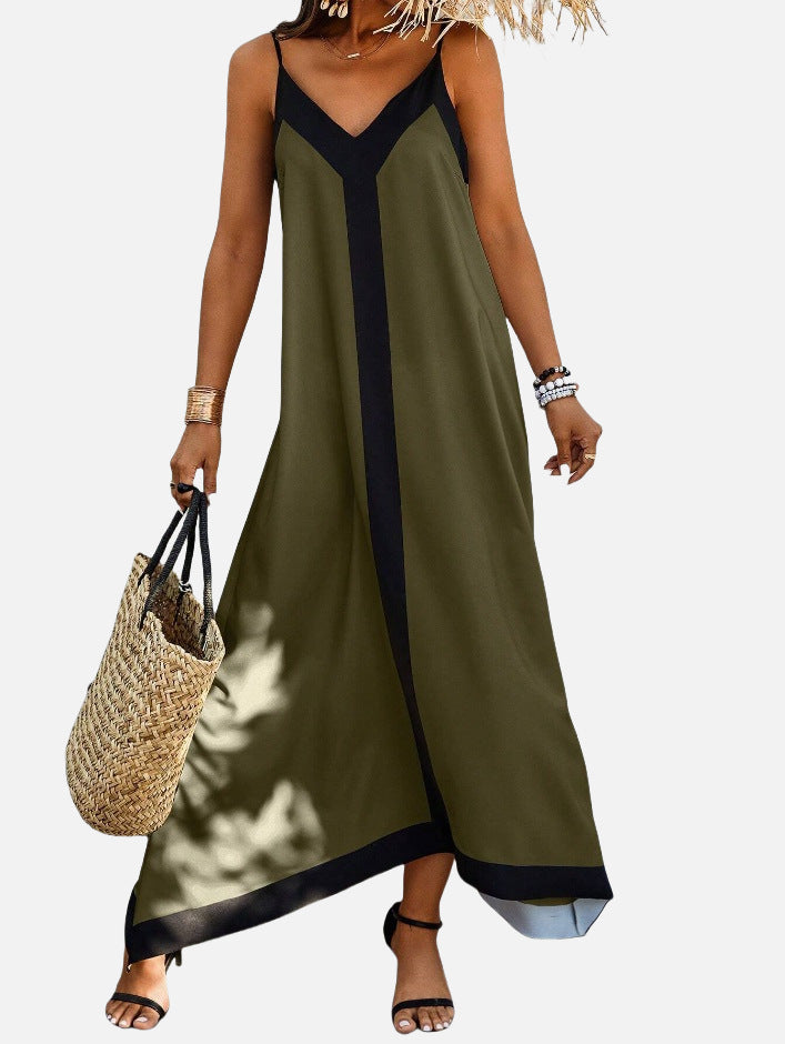 Out-Shine | Minimalist Casual Striped Color Block Dress