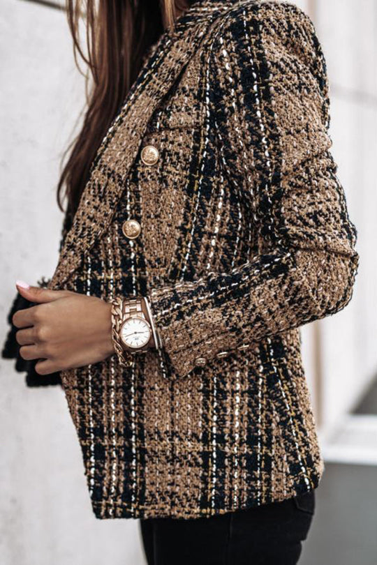 Out-Shine | Catch Double Breasted Plaid Blazer