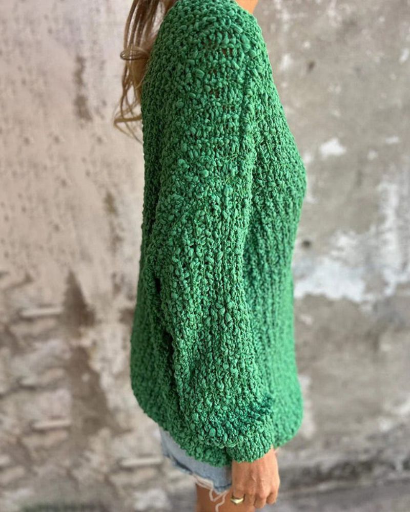 Brillar | Jersey de ganchillo texturizado con mangas largas 