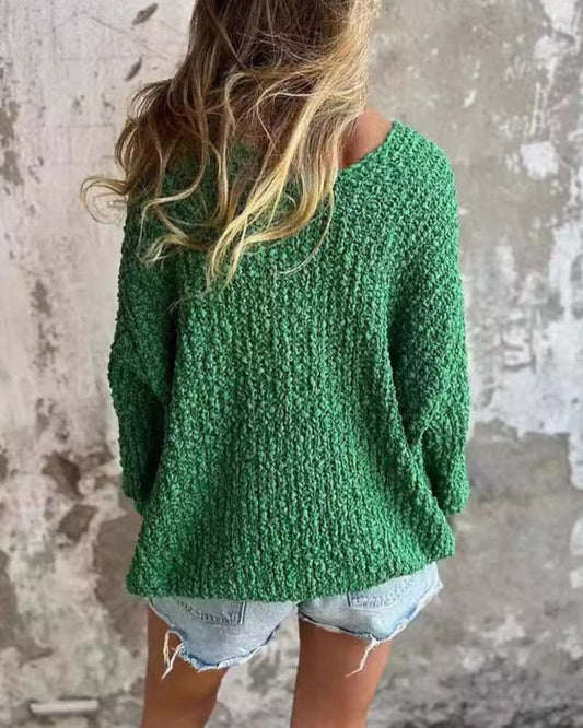 Out-Shine | Textured Crochet Jumper With Long Sleeves