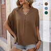 Out-Shine | Drop Bat Sleeves Solid Color Shirt Women