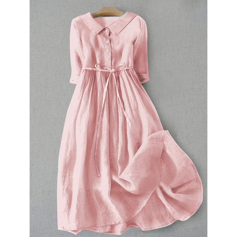 Out-Shine | French Retro Cotton Leather Patchwork Skirt Dress For Women