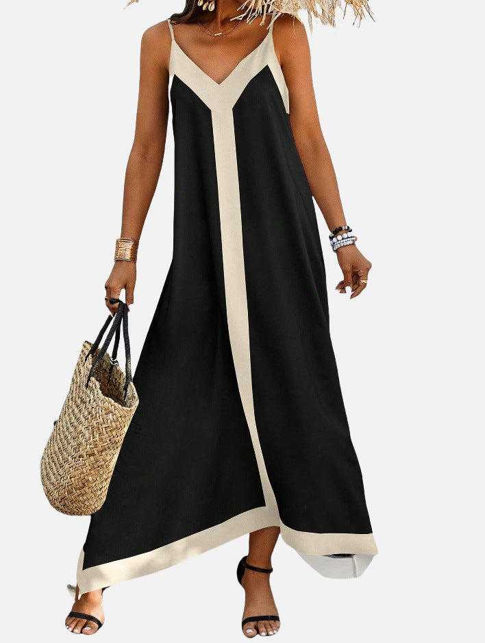 Out-Shine | Minimalist Casual Striped Color Block Dress