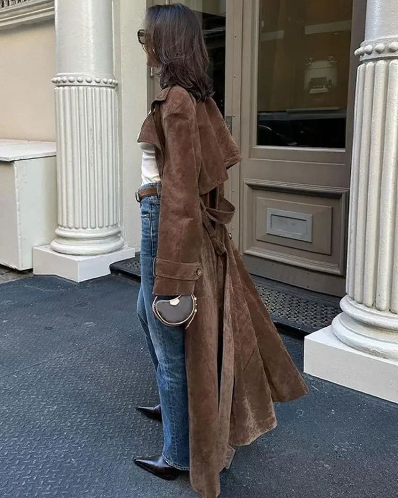 Out-Shine | Suede Long Coat