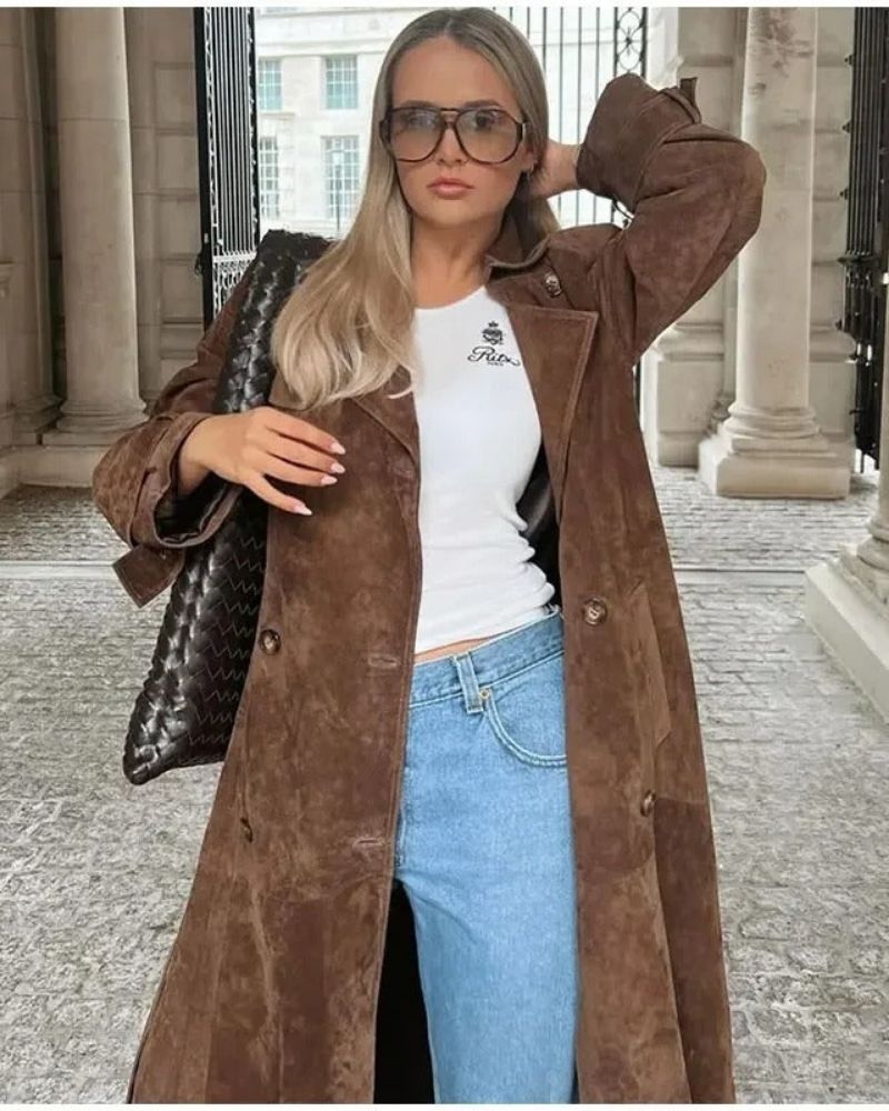 Out-Shine | Suede Long Coat