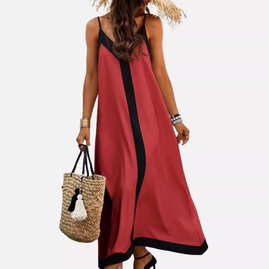 Out-Shine | Minimalist Casual Striped Color Block Dress