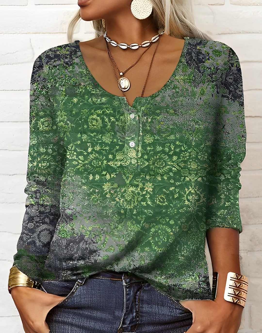 Out-Shine | Cotton Blend Casual Ethno Top