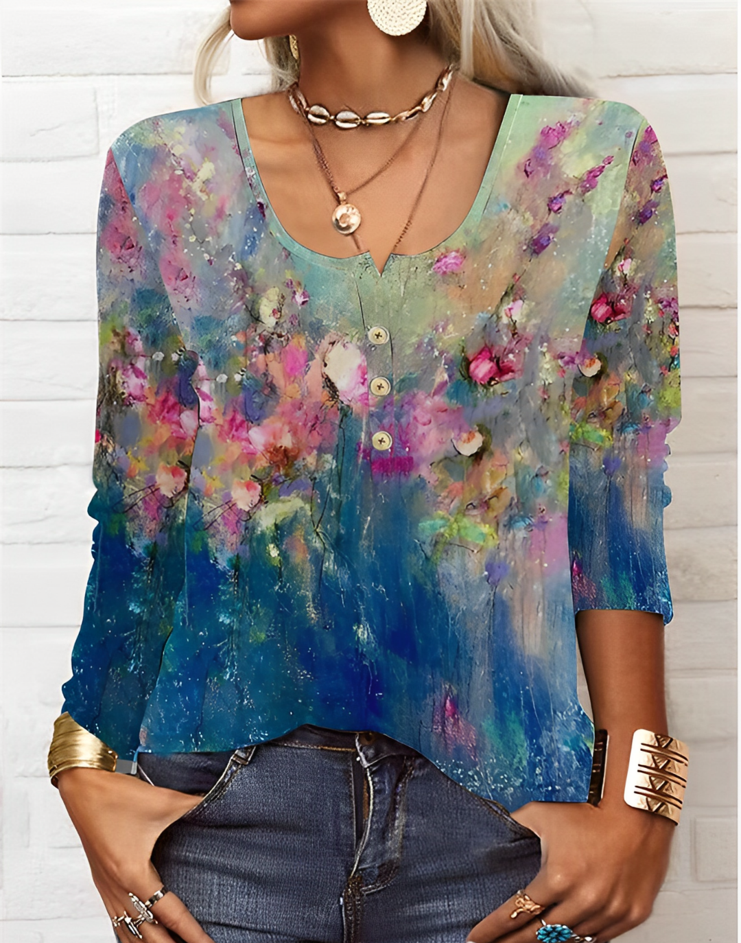Out-Shine | Cotton Blend Casual Ethno Top
