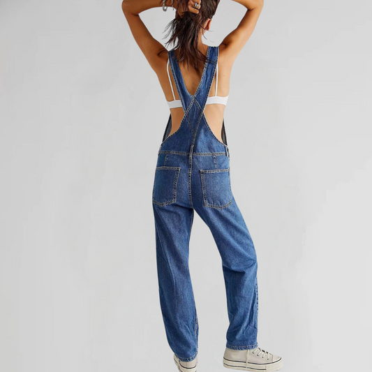 Out-Shine | Denim women's dungarees with cross-back design