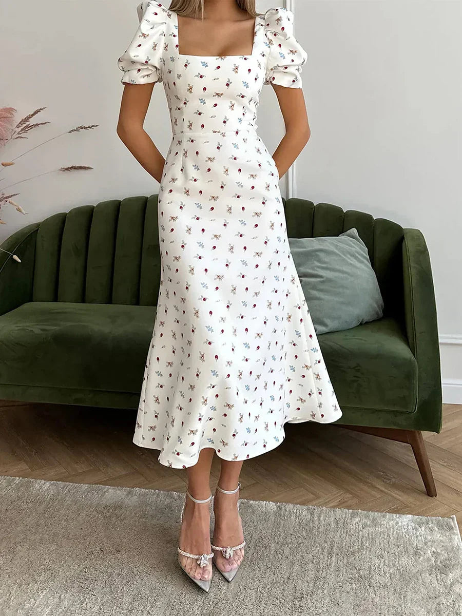 Deslumbra | Vestido midi de verano para mujer con escote cuadrado