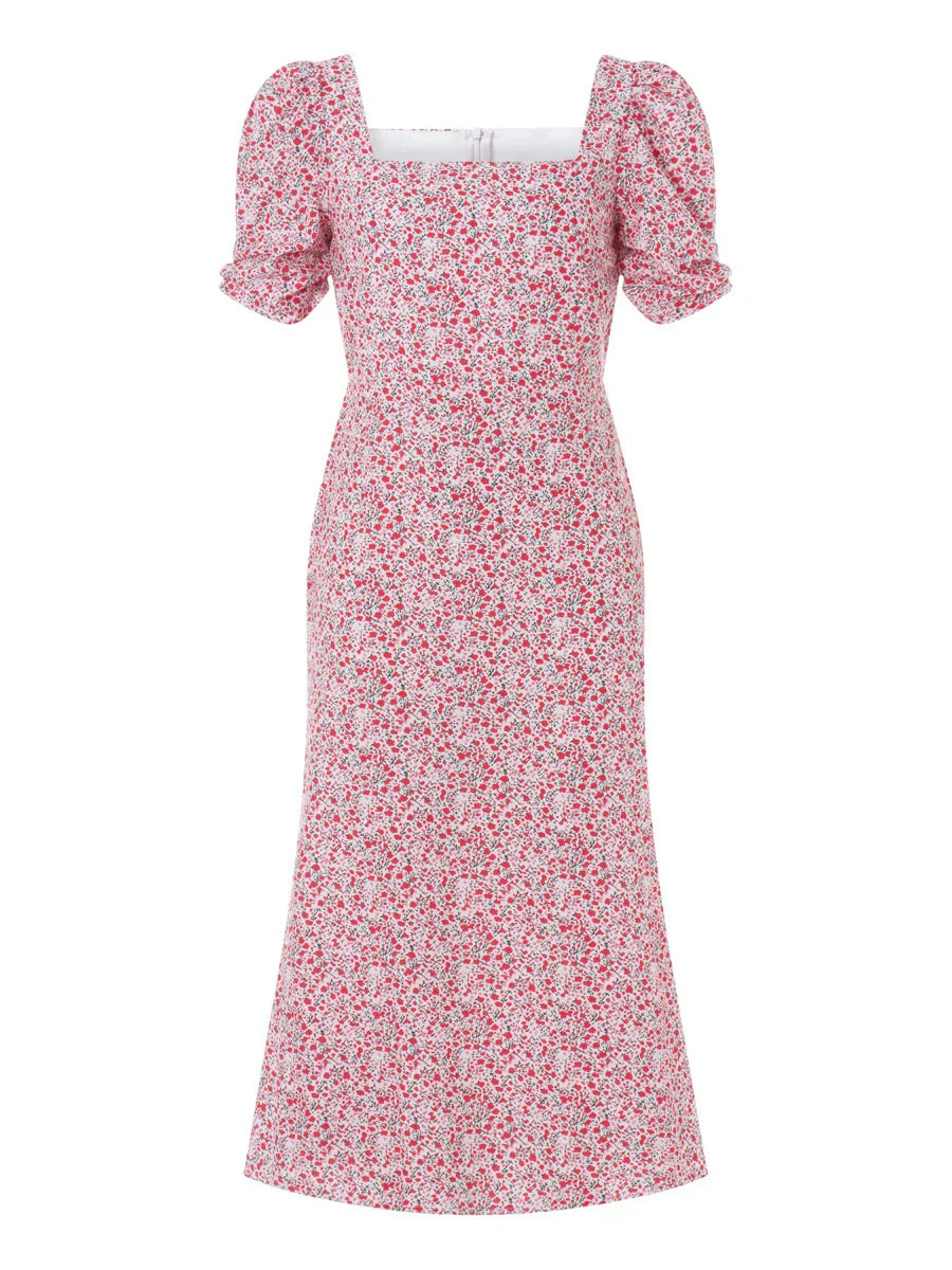 Deslumbra | Vestido midi de verano para mujer con escote cuadrado