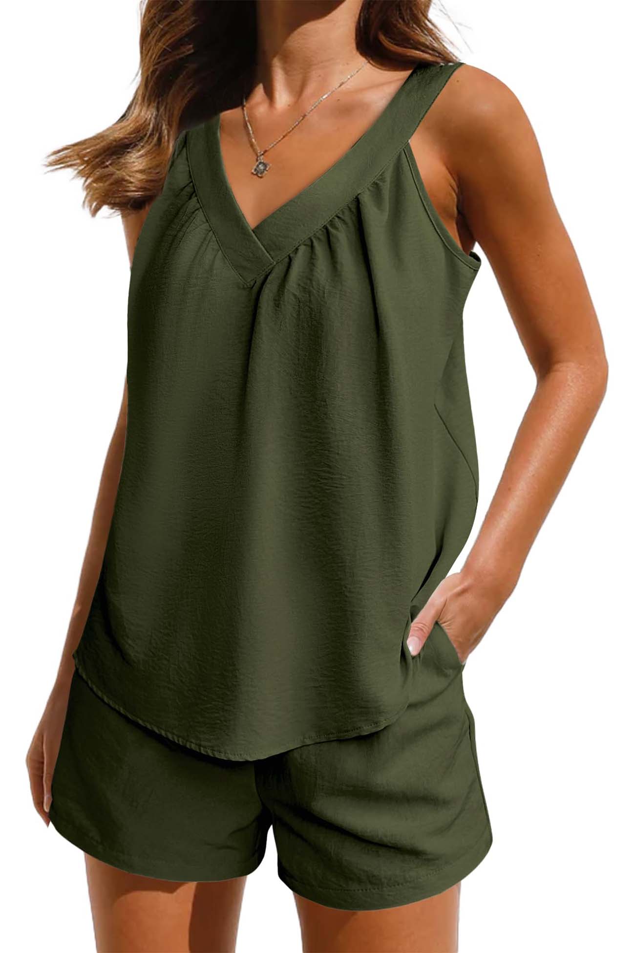 Conjunto de dos piezas informal para mujer | Liso