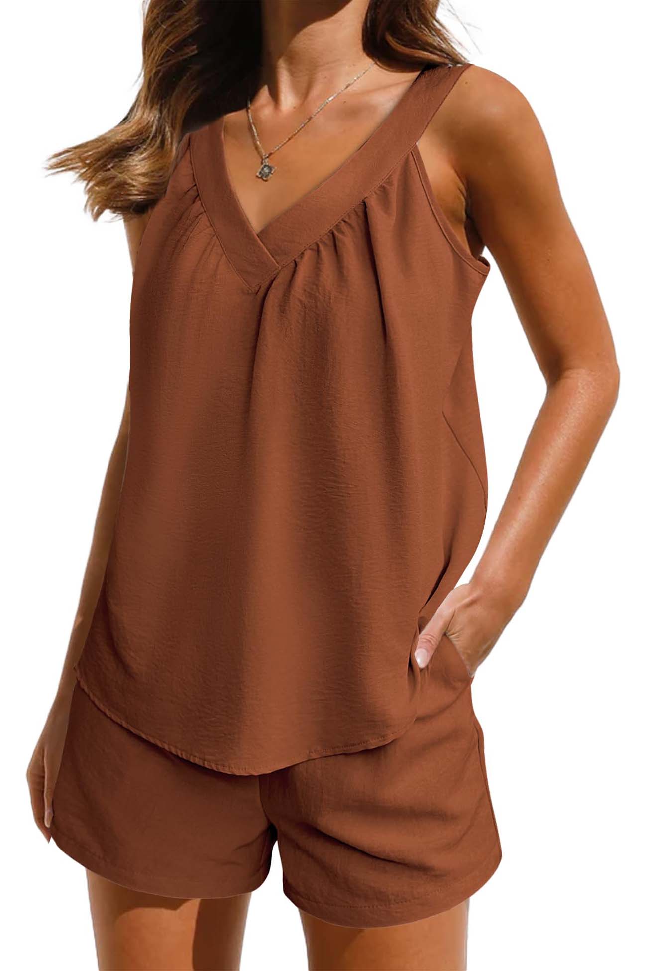 Conjunto de dos piezas informal para mujer | Liso