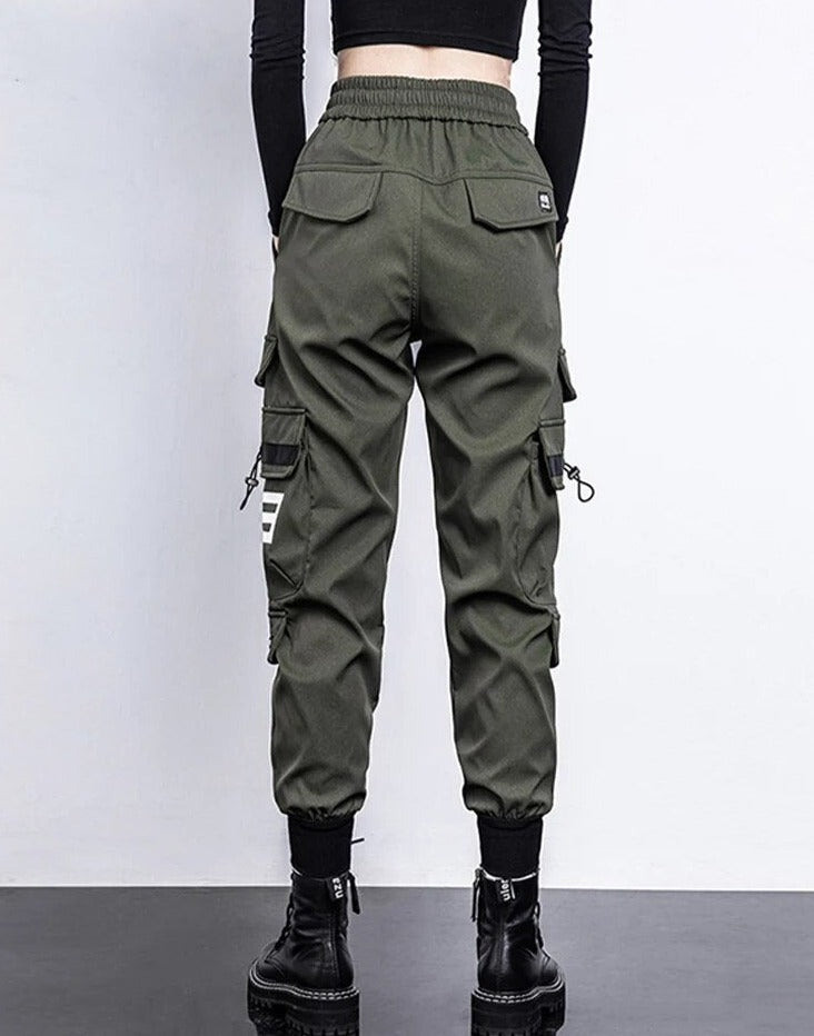 Pantalones cargo de talle alto con bolsos