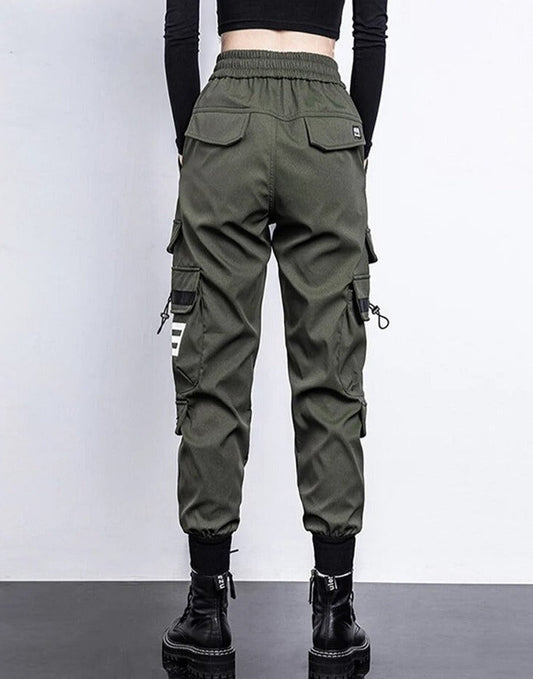 Pantalones cargo de talle alto con bolsos