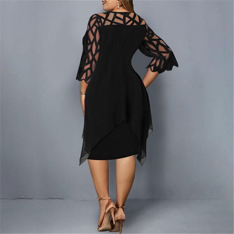 Out-Shine | Stylish Plus Size Flowy Midi Dress For Effortless Elegance