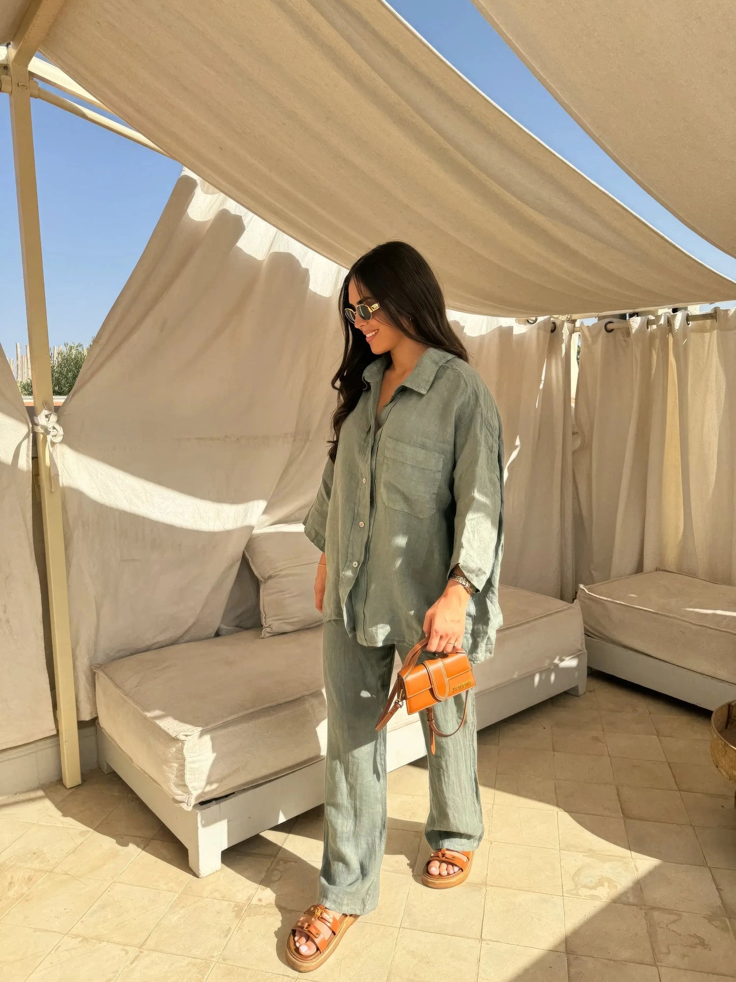 Deslumbra | Conjunto de lino de dos piezas para mujer