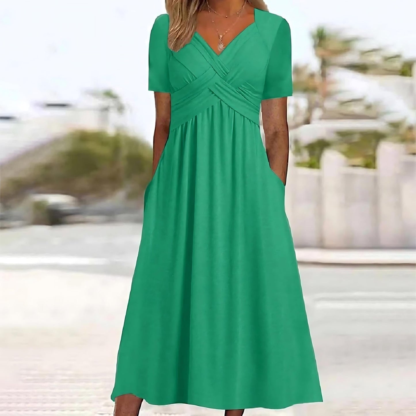 Out-Shine | Elegant Midi Dress With Tummy Coverage