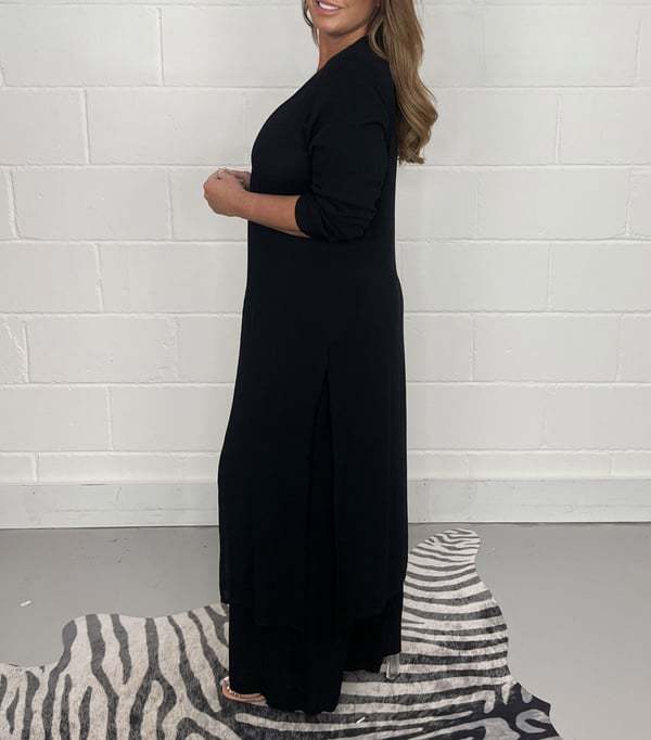 Deslumbra | Conjunto de top y pantalón largo con abertura 