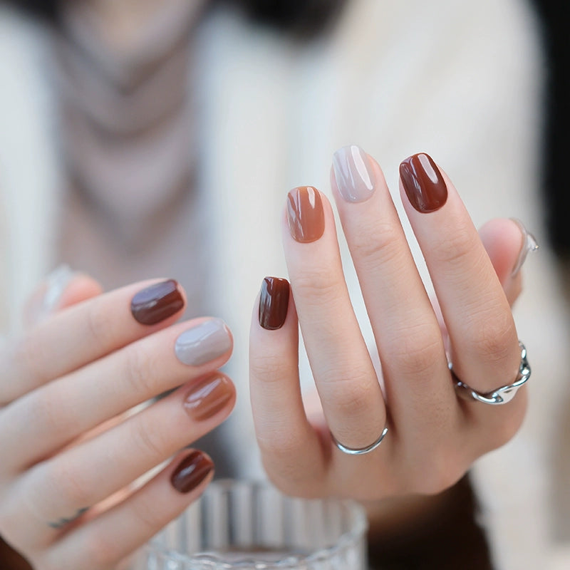 Out-Shine | Vintage Elegance Solid Minimalist Winter Wearable Nails