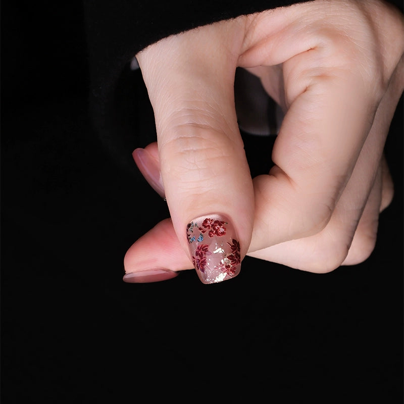Out-Shine | Handmade Press-on Nails, Cat's Eye, Gilt Blush Plum Color