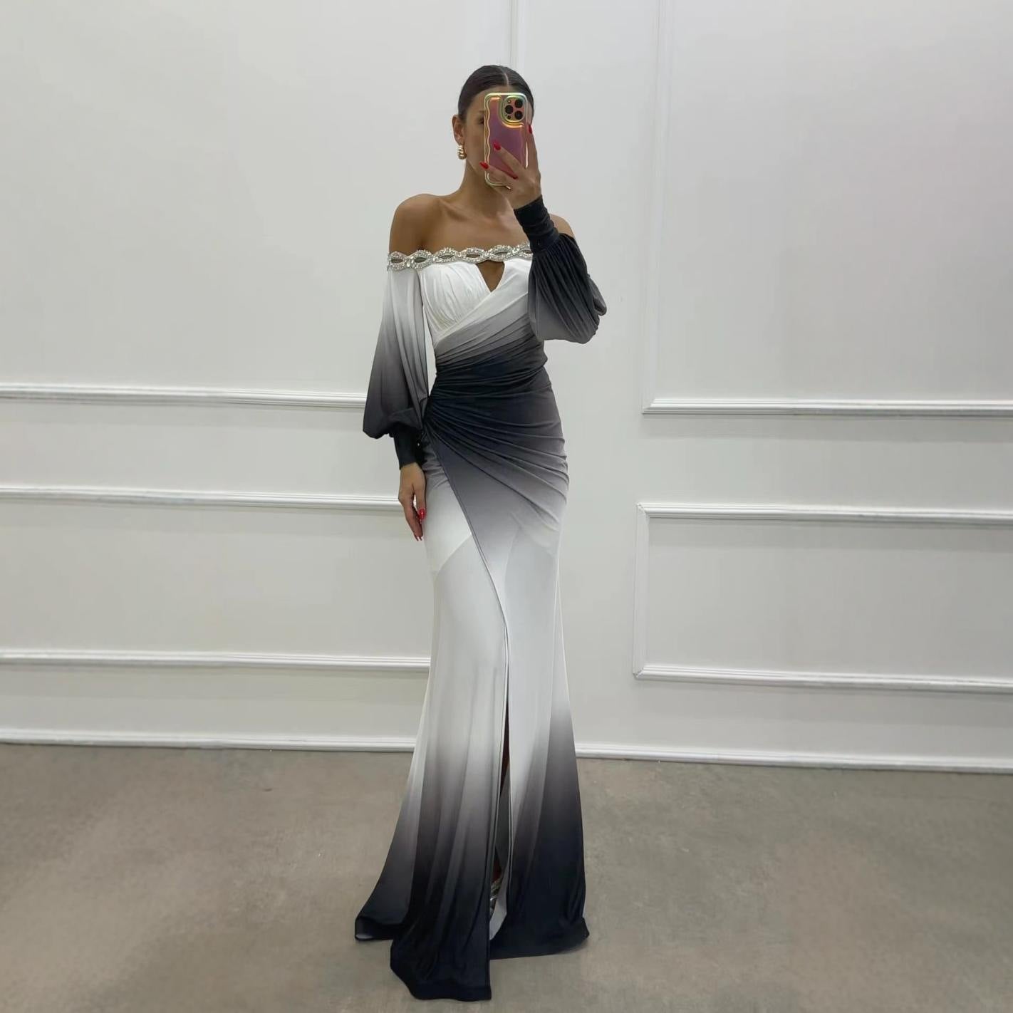 Deslumbra | Vestido de fiesta con camisola y abertura estratégica en corte A