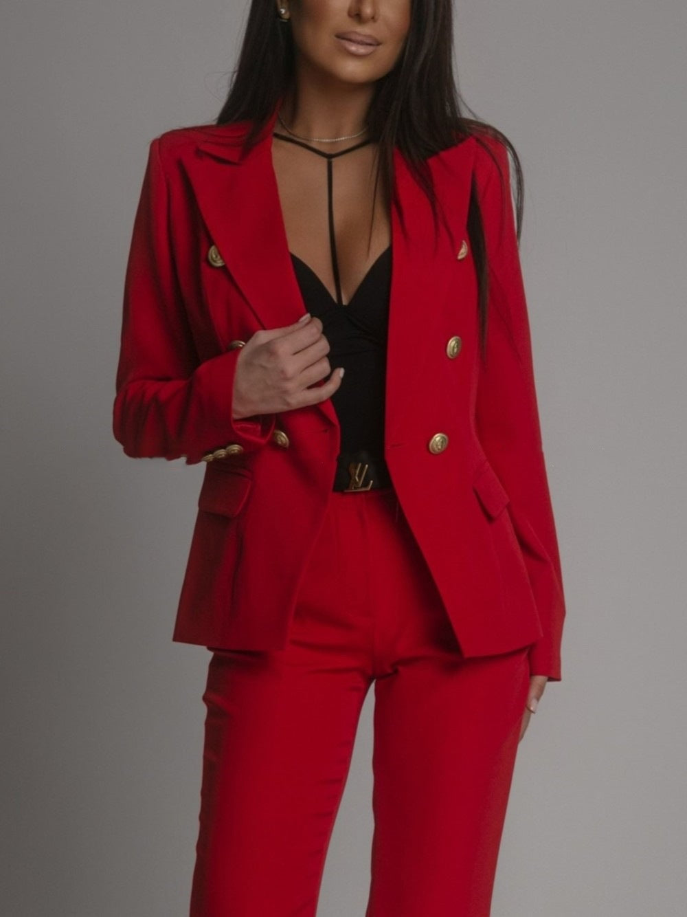 Out-Shine | Long-Sleeved Double-Breasted Suit With Stand-Up Collar