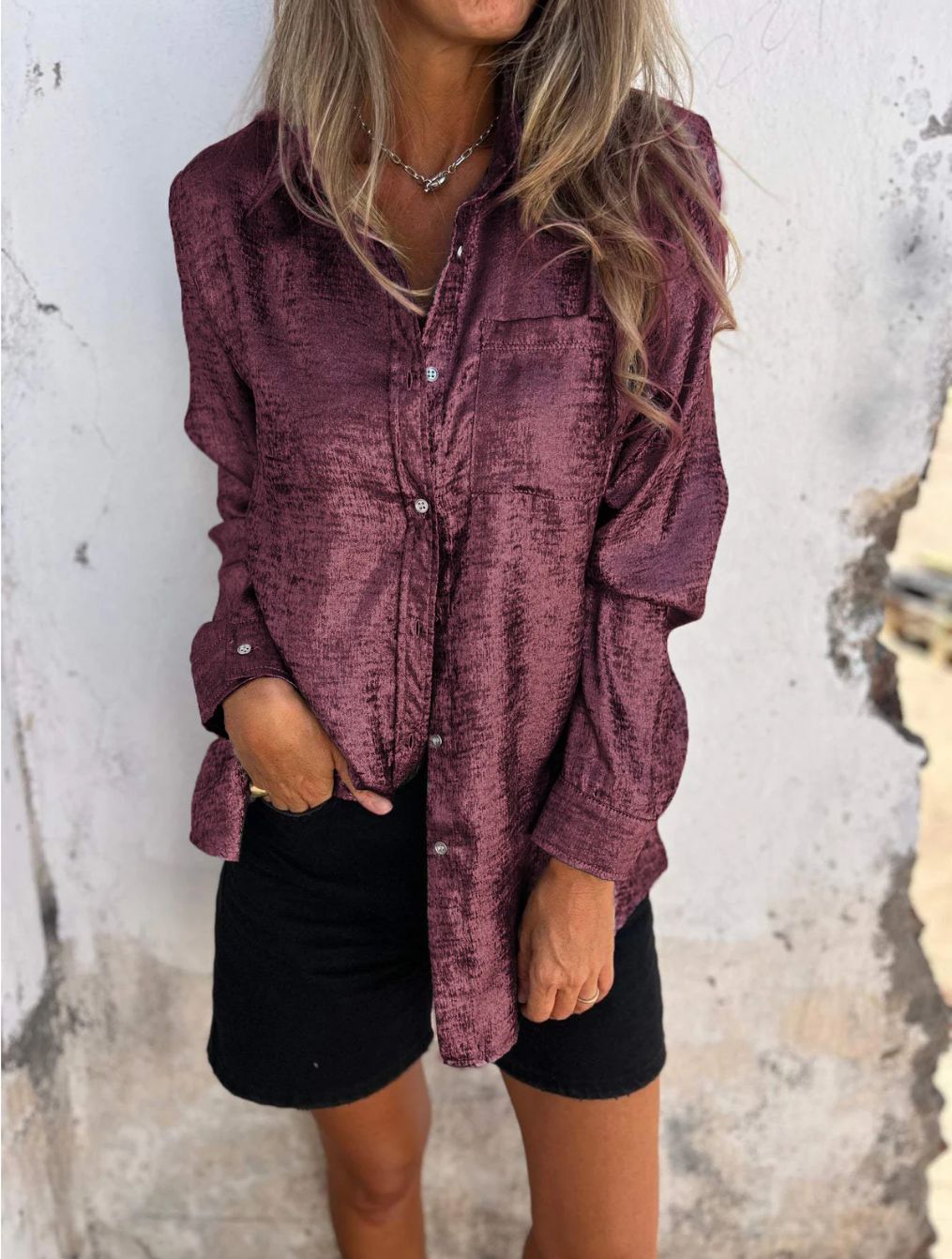 Out-Shine | Casual Suede Lapel Shirt