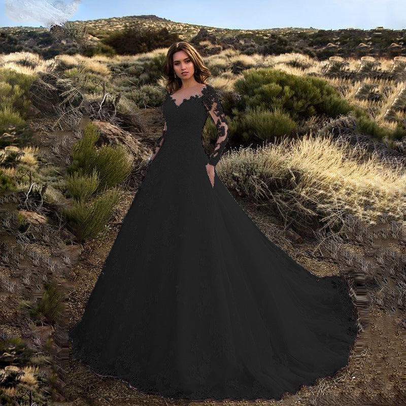 Out-Shine | Black white Bride Wedding Dress
