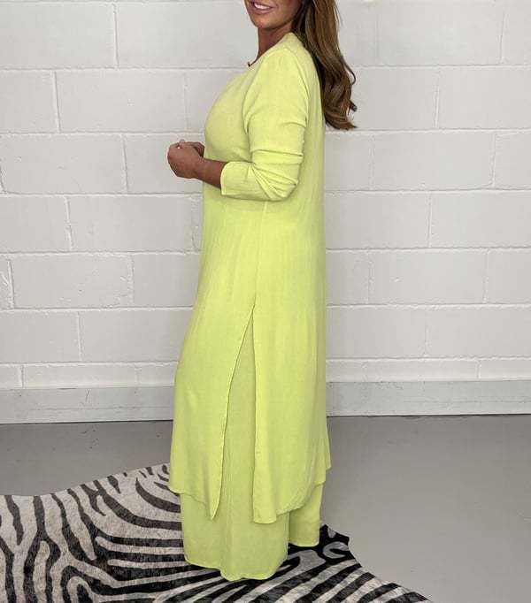 Deslumbra | Conjunto de top y pantalón largo con abertura 