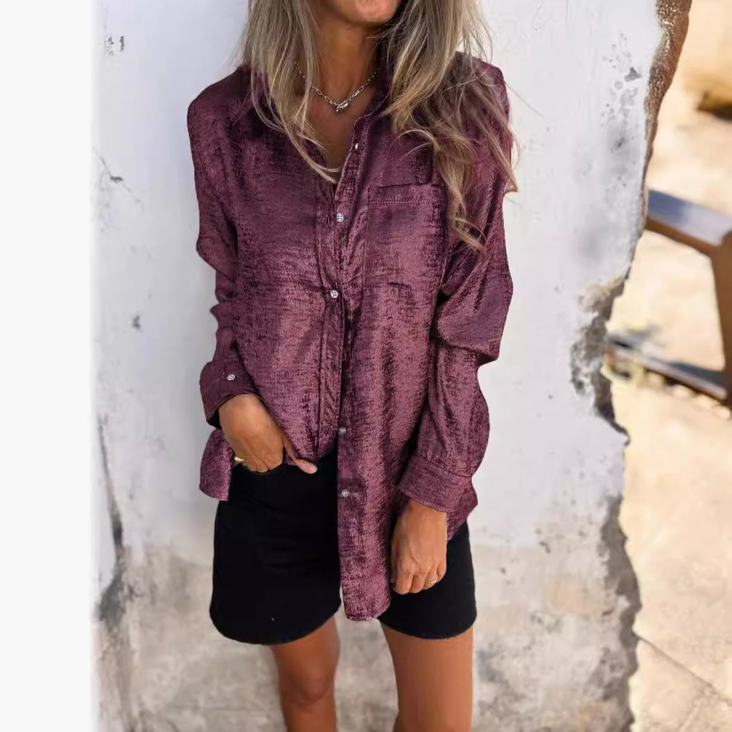 Out-Shine | Casual Suede Lapel Shirt