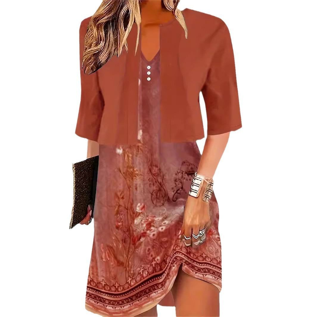Out-Shine | Black long skirt two pieces dress