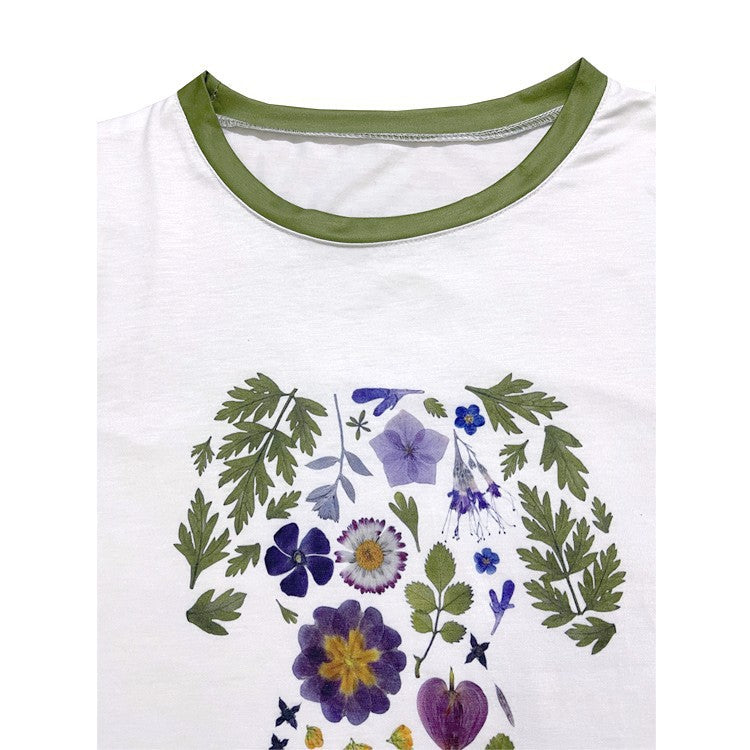 Brilla | Camiseta floral de cuello redondo 