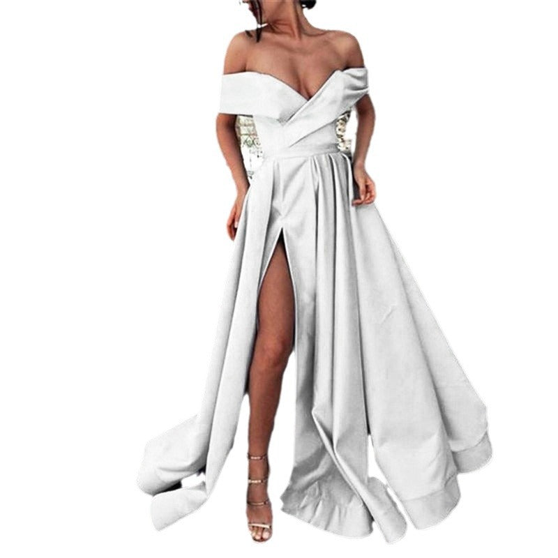 Out-Shine | Satin Multicolor Deep V Neck Dress