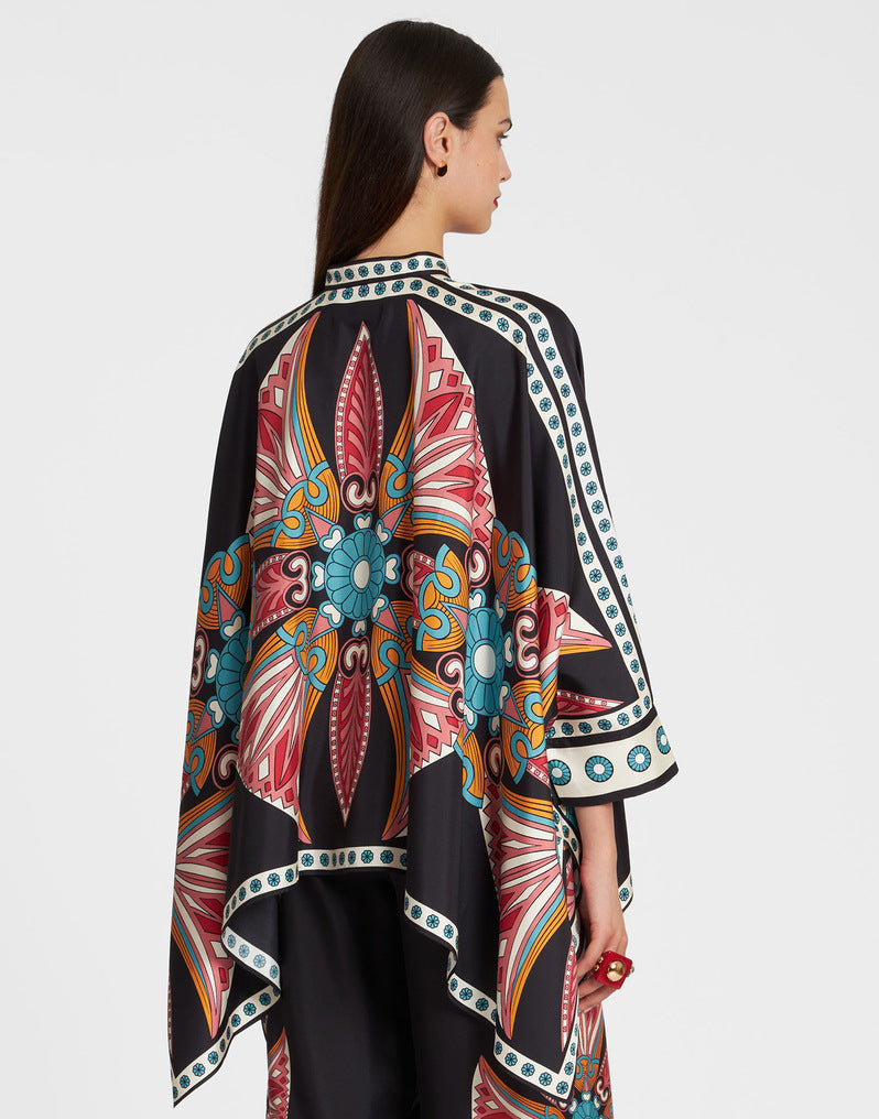 Deslumbra | Conjunto de blusa y pantalón con cuello alto 