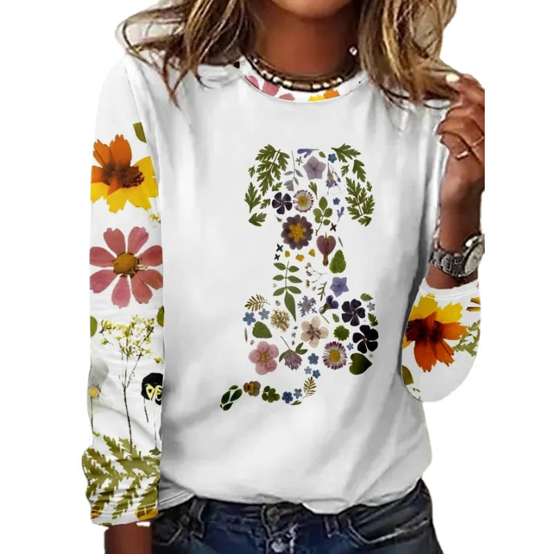 Brilla | Camiseta floral de cuello redondo 