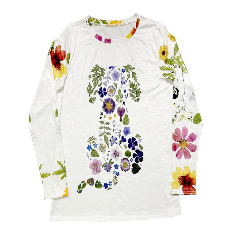 Brilla | Camiseta floral de cuello redondo 