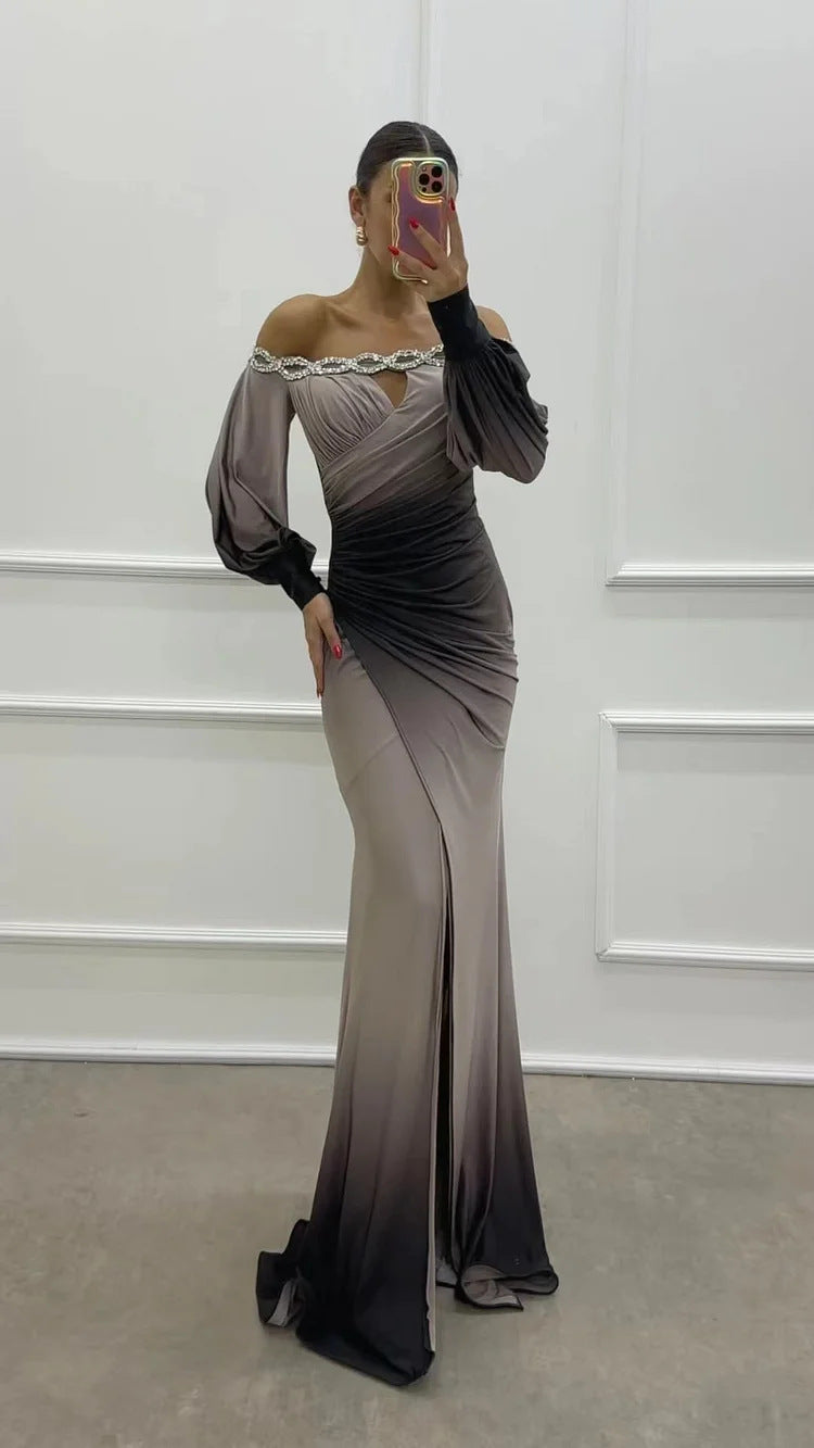 Deslumbra | Vestido de fiesta con camisola y abertura estratégica en corte A