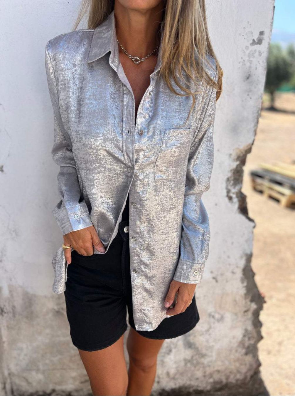 Out-Shine | Casual Suede Lapel Shirt