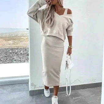 Out-Shine | Long Sleeve Sweatshirt Bodycon Set