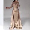 Out-Shine | Women's Glamorous Evening Gown with Sparkling Pearls and Flowing Skirt