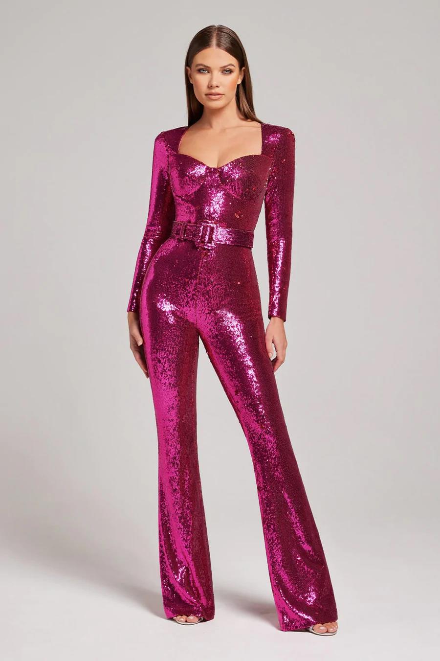 Out-Shine | Sequin Long Sleeve Jumpsuit For Women