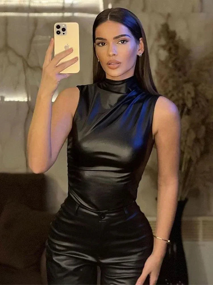 Deslumbra | Top de piel sintética